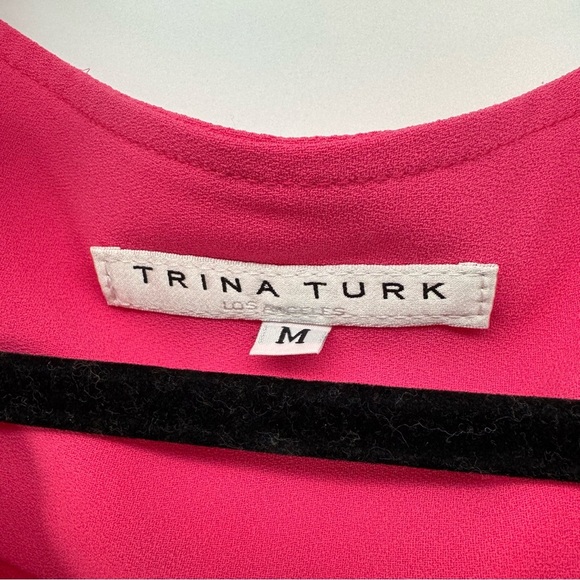 Trina Turk Pink Top Sleeveless Flap Pockets Cinched Medium - Picture 3 of 8